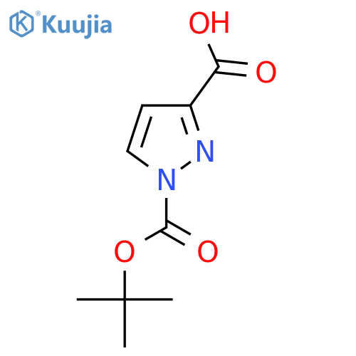 1-(tert-butoxy)carbonyl-1H-pyrazole-3-carboxylic acid structure