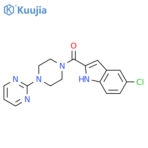 5-chloro-2-[4-(pyrimidin-2-yl)piperazine-1-carbonyl]-1H-indole structure