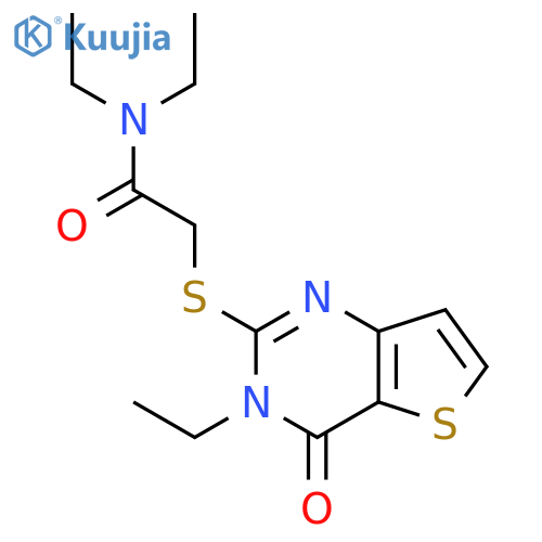 N,N-diethyl-2-({3-ethyl-4-oxo-3H,4H-thieno[3,2-d]pyrimidin-2-yl}sulfanyl)acetamide structure