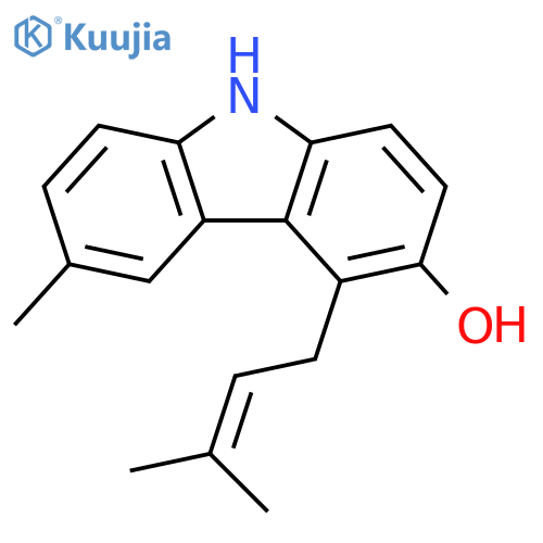 9H-Carbazol-3-ol,6-methyl-4-(3-methyl-2-buten-1-yl)- structure