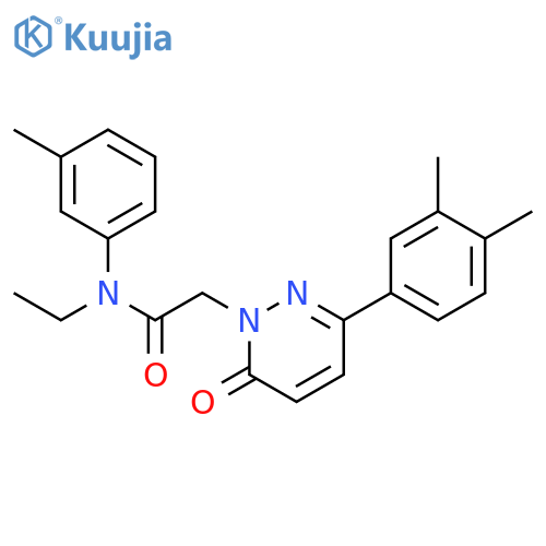 2-[3-(3,4-dimethylphenyl)-6-oxo-1,6-dihydropyridazin-1-yl]-N-ethyl-N-(3-methylphenyl)acetamide structure