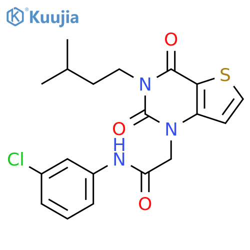 N-(3-chlorophenyl)-2-[3-(3-methylbutyl)-2,4-dioxo-1H,2H,3H,4H-thieno[3,2-d]pyrimidin-1-yl]acetamide structure
