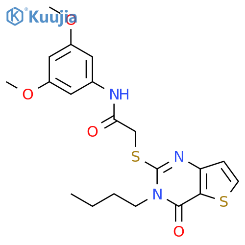 2-({3-butyl-4-oxo-3H,4H-thieno[3,2-d]pyrimidin-2-yl}sulfanyl)-N-(3,5-dimethoxyphenyl)acetamide structure