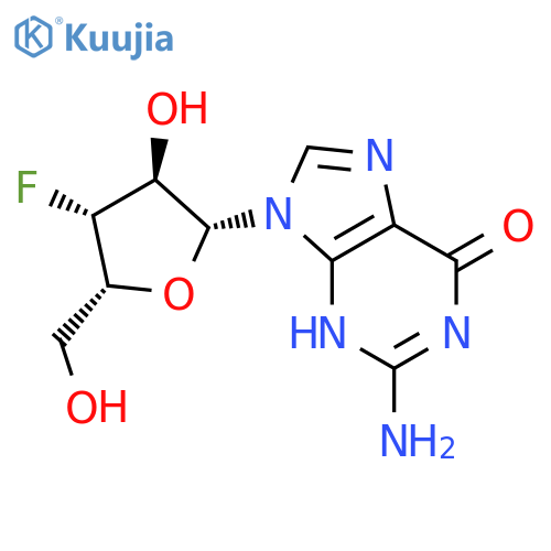 6H-Purin-6-one,2-amino-9-(3-deoxy-3-fluoro-b-D-xylofuranosyl)-1,9-dihydro- structure