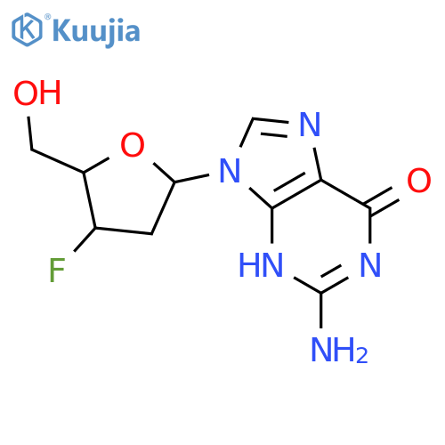 6H-Purin-6-one,2-amino-9-(2,3-dideoxy-3-fluoro-b-D-threo-pentofuranosyl)-1,9-dihydro- structure