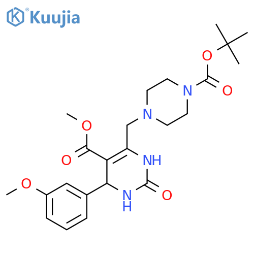 methyl 6-({4-[(tert-butoxy)carbonyl]piperazin-1-yl}methyl)-4-(3-methoxyphenyl)-2-oxo-1,2,3,4-tetrahydropyrimidine-5-carboxylate structure