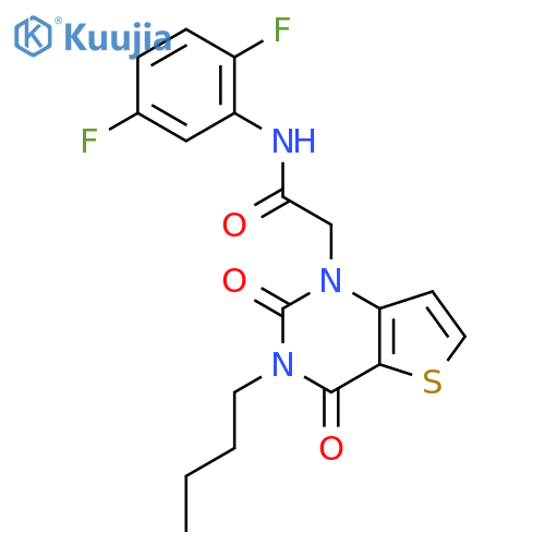 2-{3-butyl-2,4-dioxo-1H,2H,3H,4H-thieno[3,2-d]pyrimidin-1-yl}-N-(2,5-difluorophenyl)acetamide structure
