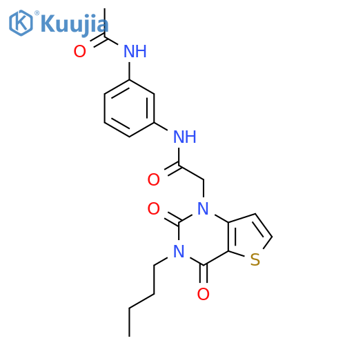 2-{3-butyl-2,4-dioxo-1H,2H,3H,4H-thieno[3,2-d]pyrimidin-1-yl}-N-(3-acetamidophenyl)acetamide structure