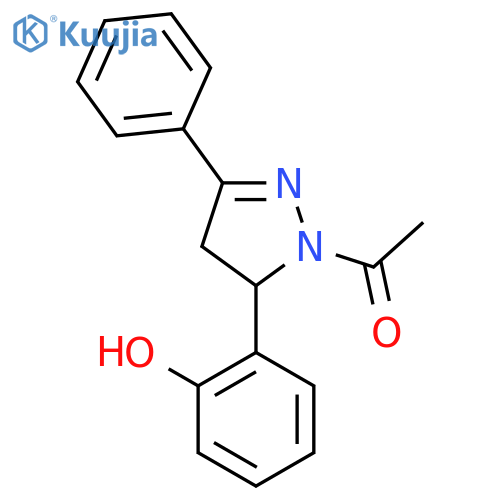 1-[5-(2-hydroxyphenyl)-3-phenyl-4,5-dihydro-1H-pyrazol-1-yl]ethan-1-one structure