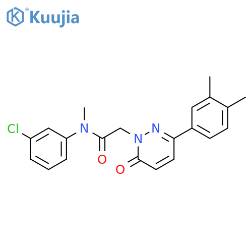 N-(3-chlorophenyl)-2-[3-(3,4-dimethylphenyl)-6-oxo-1,6-dihydropyridazin-1-yl]-N-methylacetamide structure