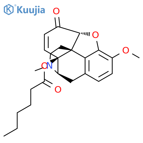 Morphinan-6-one,7,8-didehydro-4,5-epoxy-3-methoxy-17-methyl-14-[(1-oxohexyl)oxy]-, (5a)- (9CI) structure
