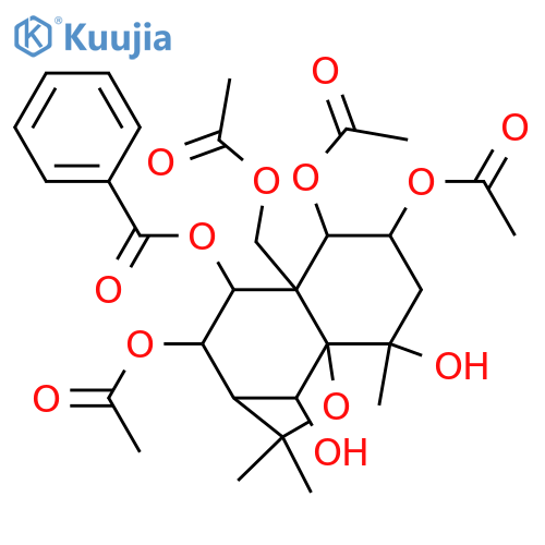 1alpha,2alpha,6beta,13-tetraacetoxy-9alpha-benzoyloxy-4beta,6beta-dihydroxy-beta-dihydroagarofuran structure