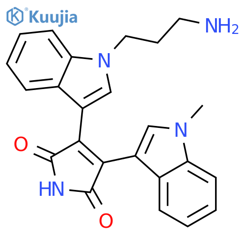 1H-Pyrrole-2,5-dione,3-[1-(3-aminopropyl)-1H-indol-3-yl]-4-(1-methyl-1H-indol-3-yl)- structure
