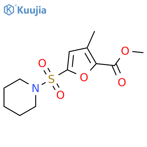 2-Furancarboxylic acid, 3-methyl-5-(1-piperidinylsulfonyl)-, methyl ester structure
