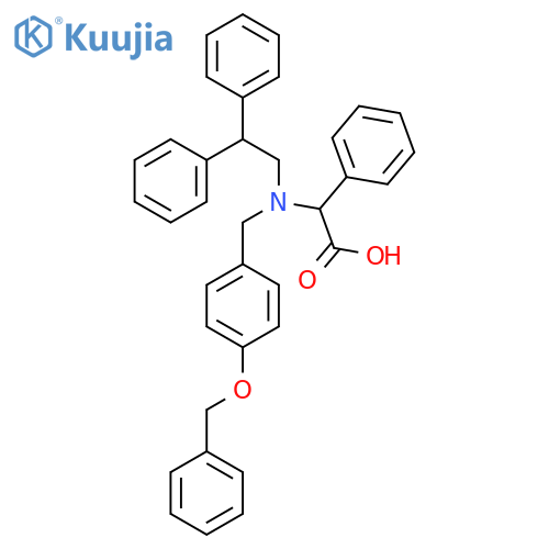 2-({[4-(benzyloxy)phenyl]methyl}(2,2-diphenylethyl)amino)-2-phenylacetic acid structure