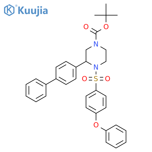 tert-Butyl 4-(4-phenoxybenzenesulfonyl)-3-(4-phenylphenyl)piperazine-1-carboxylate structure