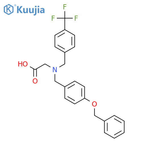 2-({[4-(Benzyloxy)phenyl]methyl}({[4-(trifluoromethyl)phenyl]methyl})amino)acetic acid structure