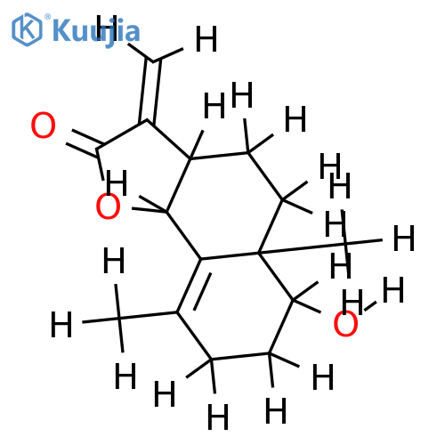 (ent-1beta,6alpha)-1-Hydroxy-4,11(13)-eudesmadien-12,6-olide structure