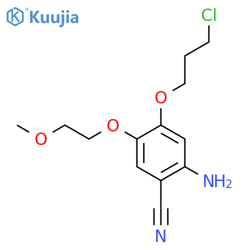 2-amino-4-(3-chloropropoxy)-5-(2-methoxyethoxy)benzonitrile structure