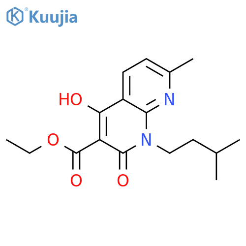 Ethyl 4-hydroxy-1-isopentyl-7-methyl-2-oxo-1,2-dihydro-1,8-naphthyridine-3-carboxylate structure