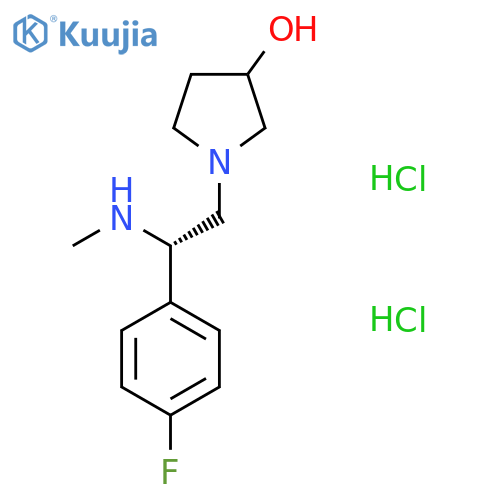 (2S,3'S)-1-2-(4-Fluoro-phenyl)-2-methylamino-ethyl-pyrrolidin-3-ol Dihydrochloride structure