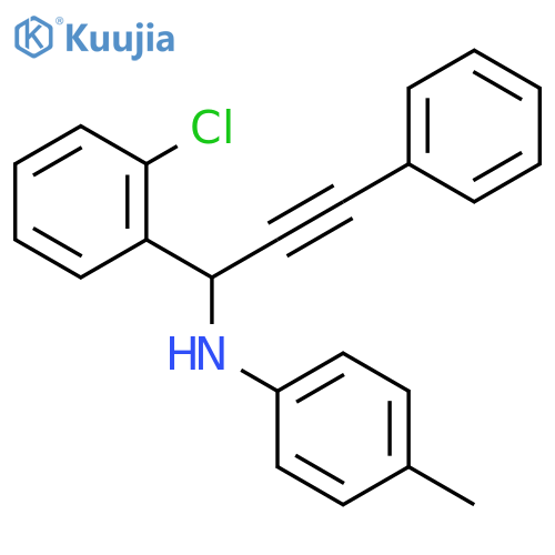 Benzenemethanamine, 2-chloro-N-(4-methylphenyl)-α-(2-phenylethynyl)- structure