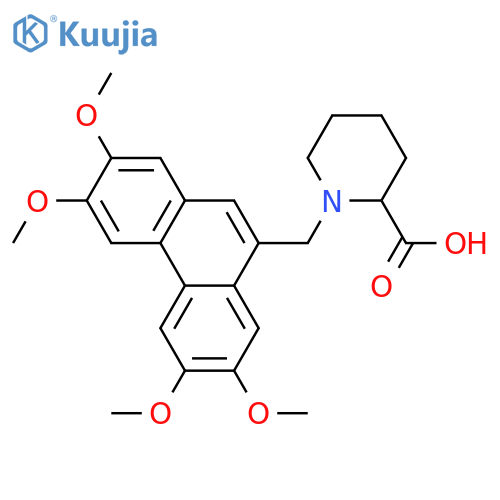 2-Piperidinecarboxylic acid, 1-[(2,3,6,7-tetramethoxy-9-phenanthrenyl)methyl]- structure