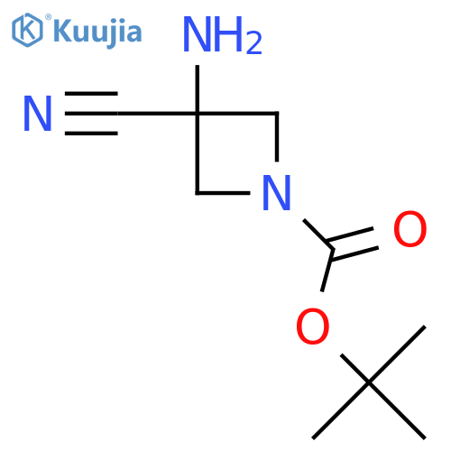 Tert-butyl 3-amino-3-cyanoazetidine-1-carboxylate structure
