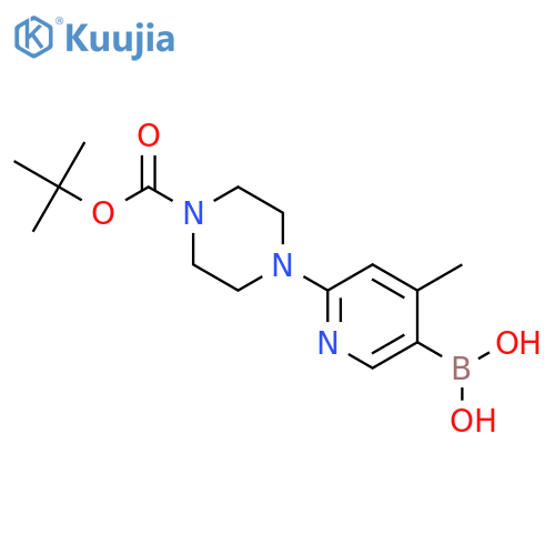 6-(4-(Tert-butoxycarbonyl)piperazin-1-yl)-4-methylpyridin-3-ylboronic acid structure
