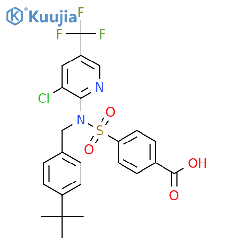 4-[(4-Tert-butylphenyl)methyl-[3-chloro-5-(trifluoromethyl)pyridin-2-yl]sulfamoyl]benzoic acid structure