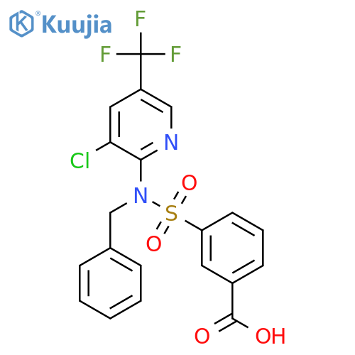 3-{Benzyl[3-chloro-5-(trifluoromethyl)pyridin-2-yl]sulfamoyl}benzoic acid structure