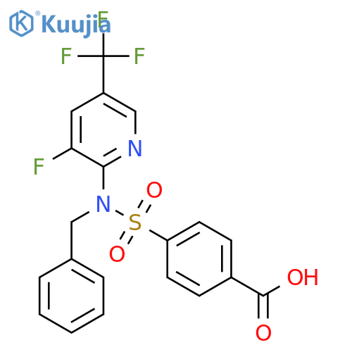 4-{Benzyl[3-fluoro-5-(trifluoromethyl)pyridin-2-yl]sulfamoyl}benzoic acid structure
