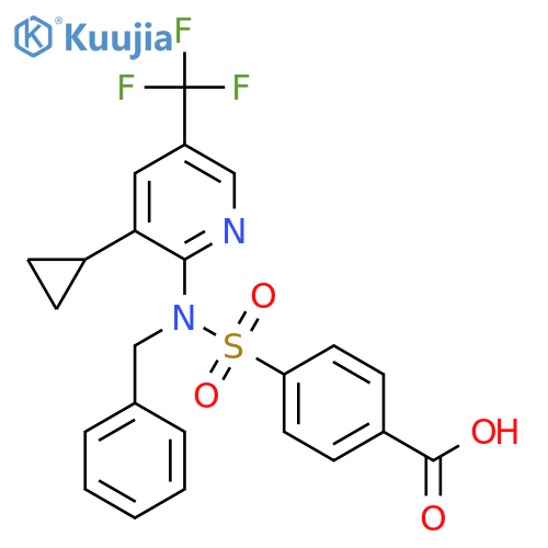 4-(N-Benzyl-N-(3-cyclopropyl-5-(trifluoromethyl)pyridin-2-yl)sulfamoyl)benzoic acid structure
