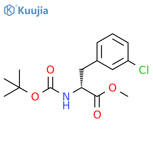 D-Phenylalanine, 3-chloro-N-[(1,1-dimethylethoxy)carbonyl]-, methyl ester structure