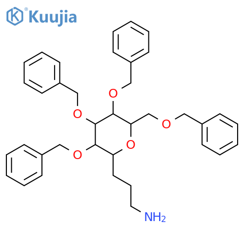D-glycero-D-gulo-Nonitol, 1-amino-4,8-anhydro-1,2,3-trideoxy-5,6,7,9-tetrakis-O-(phenylmethyl)- structure