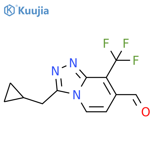 3-(cyclopropylmethyl)-8-(trifluoromethyl)-[1,2,4]triazolo[4,3-a]pyridine-7-carbaldehyde structure