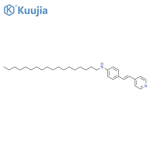 Benzenamine, N-octadecyl-4-[2-(4-pyridinyl)ethenyl]- structure