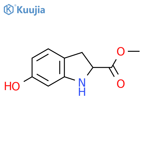 Methyl 6-hydroxy-2,3-dihydro-1H-indole-2-carboxylate structure