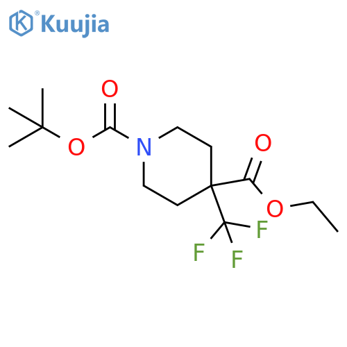 O1-tert-butyl O4-ethyl 4-(trifluoromethyl)piperidine-1,4-dicarboxylate structure