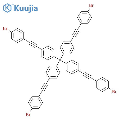 tetrakis(4-(2-(4-bromophenyl)ethynyl)phenyl)methane structure