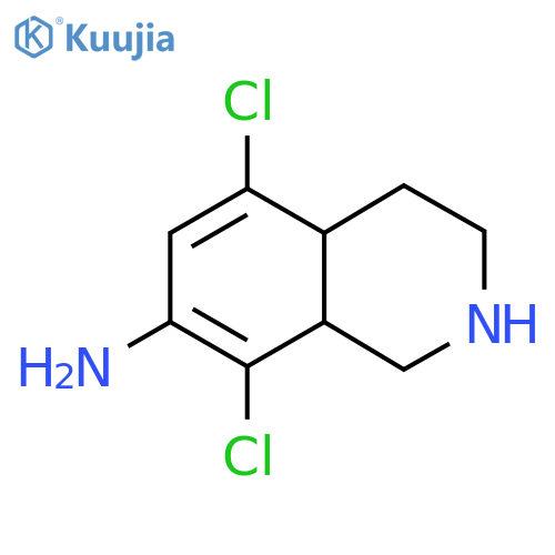 5,8-Dichloro-1,2,3,4,4a,8a-hexahydroisoquinolin-7-amine structure