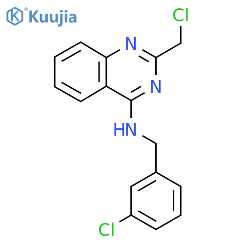 N-(3-Chlorobenzyl)-2-(chloromethyl)quinazolin-4-amine structure