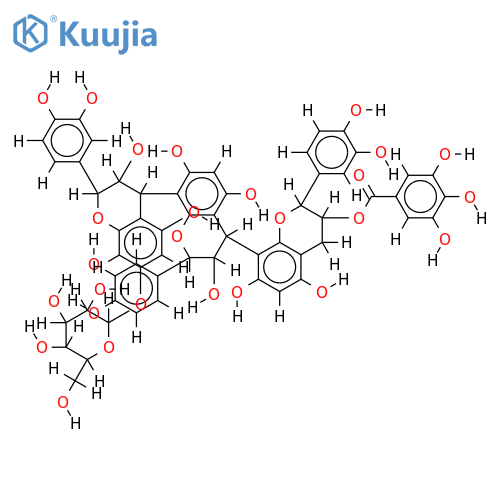 7-O-beta-D-Glcp-(-)-epicatechin-(4beta->8)-(-)-epicatechin-(4beta->8)-(-)-epicatechin-3-O-gallate structure