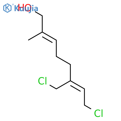 (2E, 6Z)-8-Chloro-6-chloromethyl-2-methyl-2, 6-octadien-1-ol structure