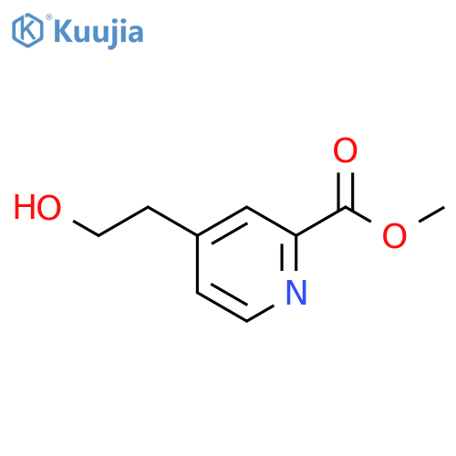 2-Pyridinecarboxylic acid, 4-(2-hydroxyethyl)-, methyl ester structure