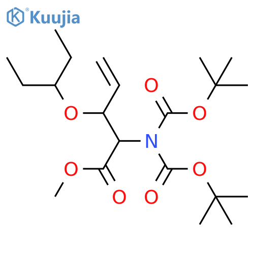 threo-Pent-4-enonic acid, 2-[bis[(1,1-dimethylethoxy)carbonyl]amino]-2,4,5-trideoxy-3-O-(1-ethylpropyl)-, methyl ester structure