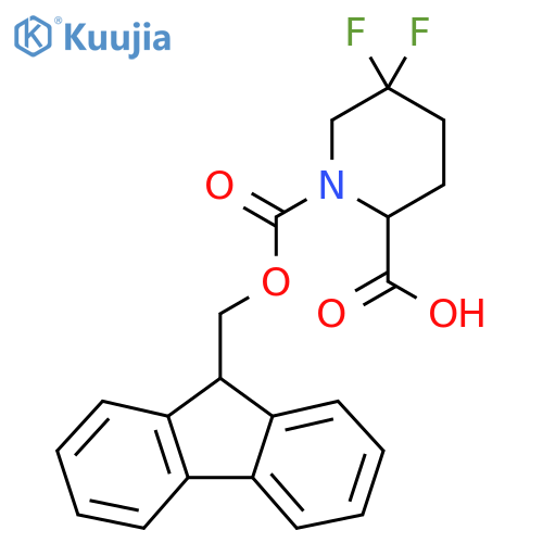1-{(9H-fluoren-9-yl)methoxycarbonyl}-5,5-difluoropiperidine-2-carboxylic acid structure