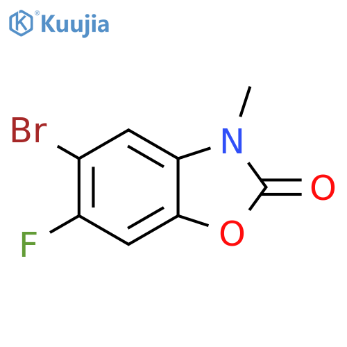 5-bromo-6-fluoro-3-methyl-1,3-benzoxazol-2-one structure