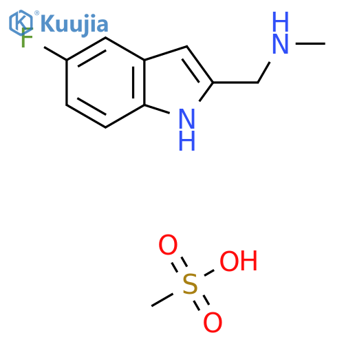 [(5-Fluoro-1H-indol-2-yl)methyl]methylamine methanesulfonate structure