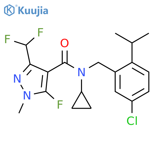 1H-Pyrazole-4-carboxamide, N-[[5-chloro-2-(1-methylethyl)phenyl]methyl]-N-cyclopropyl-3-(difluoromethyl)-5-fluoro-1-methyl- structure